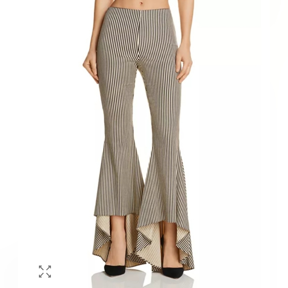 Alice + OliviaJinny Striped High/Low Flared Pants Size 4 - Picture 5 of 9